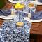 Nautical Blue Floral Print Outdoor Table Runner, 14" x 72"